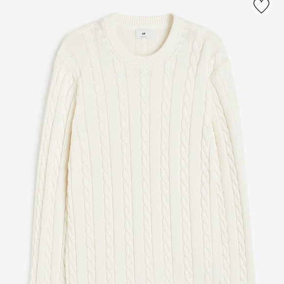 H&M cable knit sweater white, size Medium - Picture 3 of 7